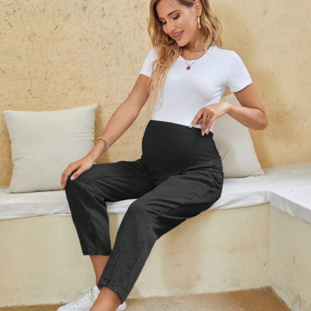 Maternity Wideband Waist Mom Fit Jeans